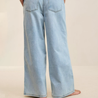 Daydream Denim Drawstring Pull‑On Wide‑Leg Pants Trousers