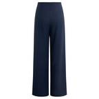 Solid Tie‑Front Wide‑Leg Twill Trousers